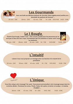 MASSAGE GOURMANDS, L'INTUITIF, L'UNIQUE, AVEC QUE 1 BOUGIE